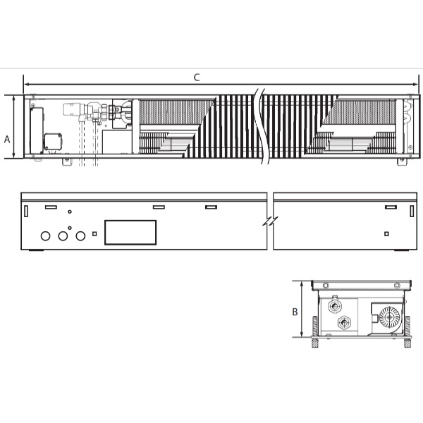 Внутрішньопідлоговий конвектор Cooltherm Altherm 1750 мм180 мм80 мм A-1750.180.80-P.С.