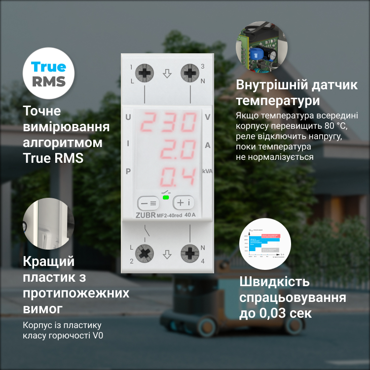 Мультифункціональне реле ZUBR MF2-63 red