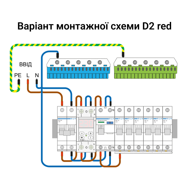 Реле напруги ZUBR D2-40 red